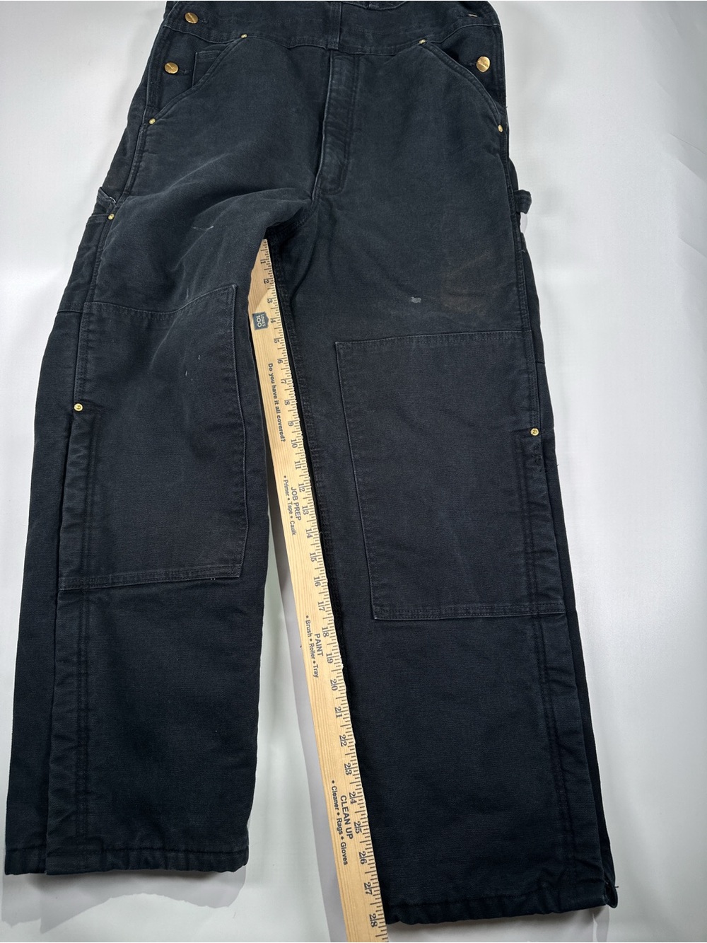 Carhartt R02 Lined Double Knee Duck Bib Overalls Faded Black 34x30 - Picture 14 of 16